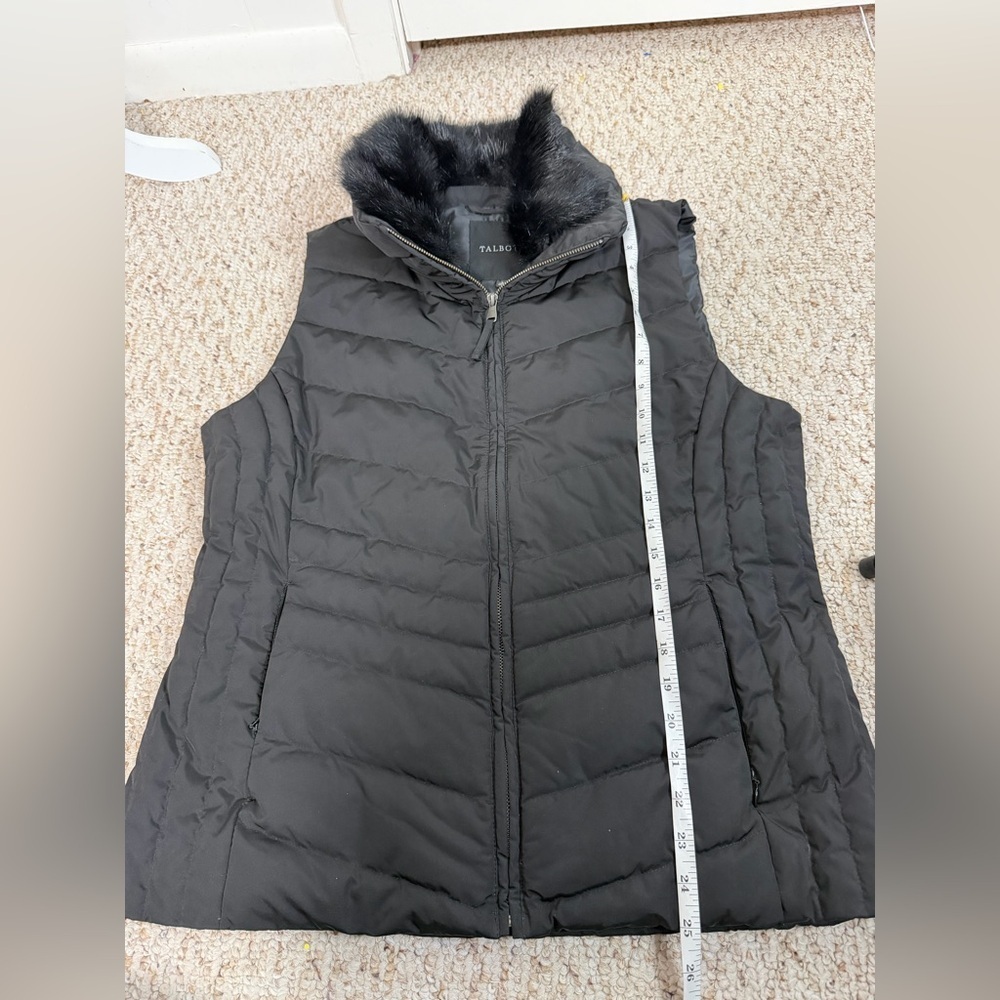 Talbots Black Outerwear with Faux Fur Accent size L - Picture 6 of 9